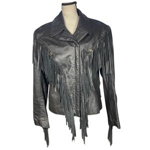 G-III Genuine Fashion Fringe Leather Jacket